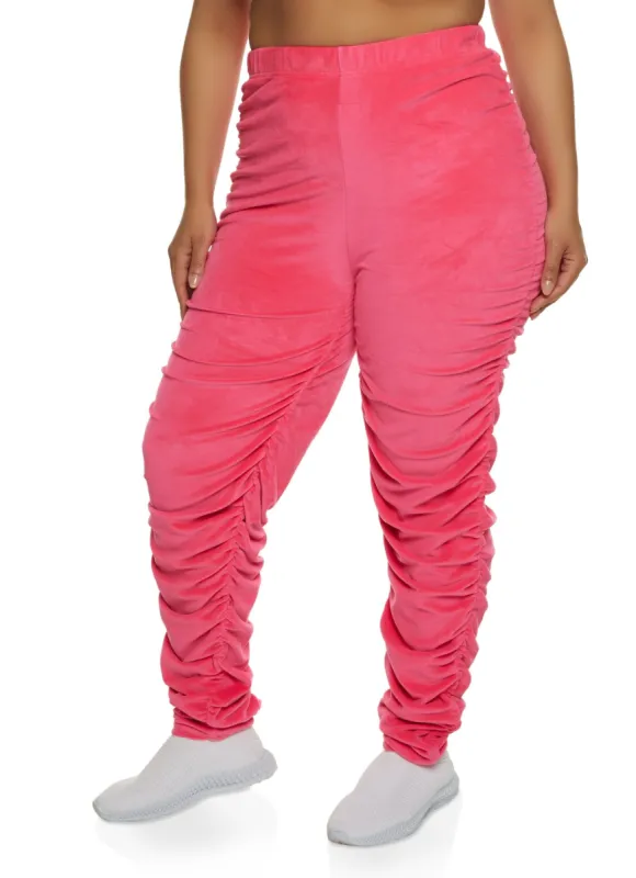 Plus Size Velour Stacked Leggings sold by Rainbow