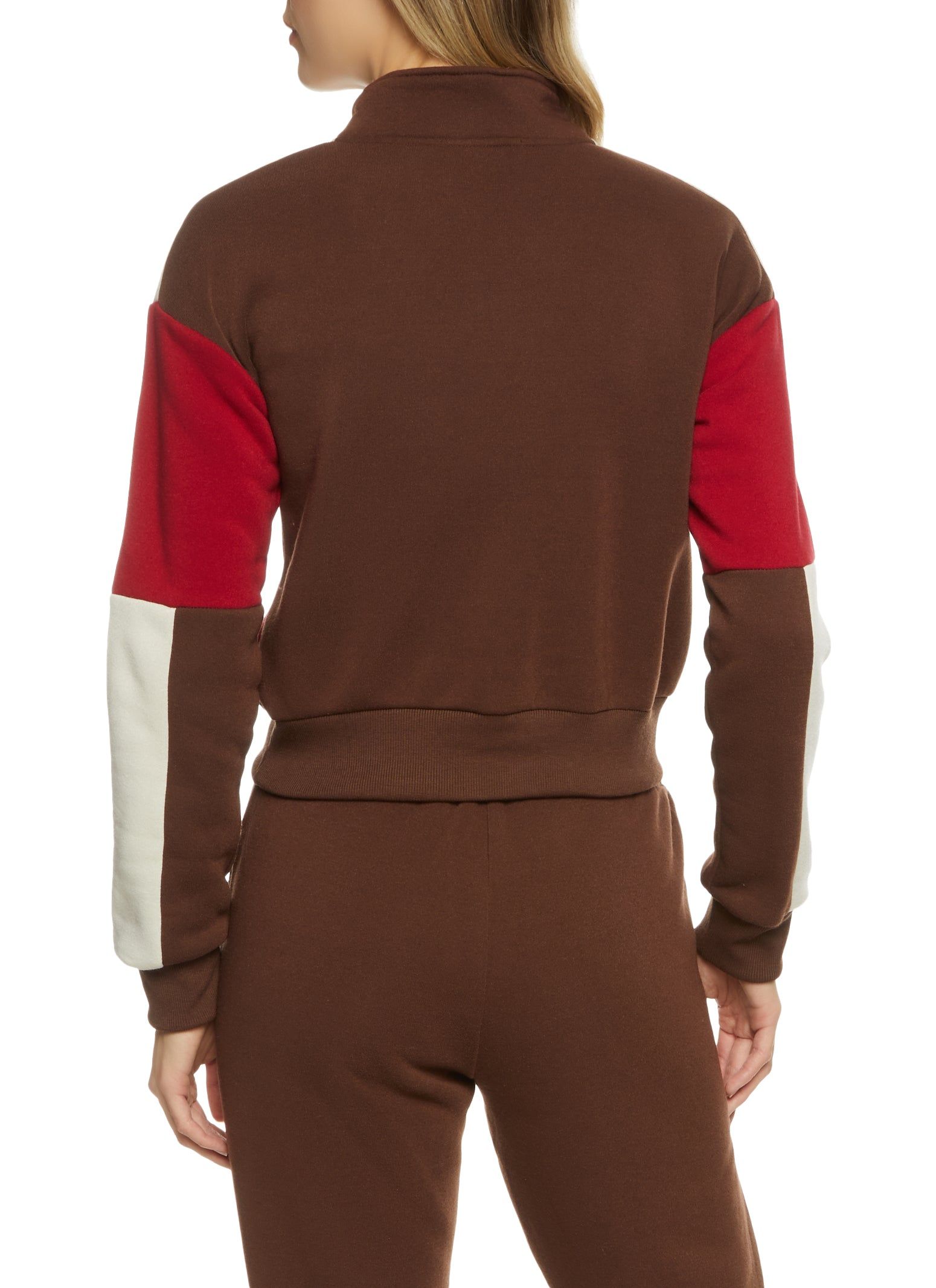 Color Block Zip Neck Sweatshirt sold by Rainbow product image thumbnail 3