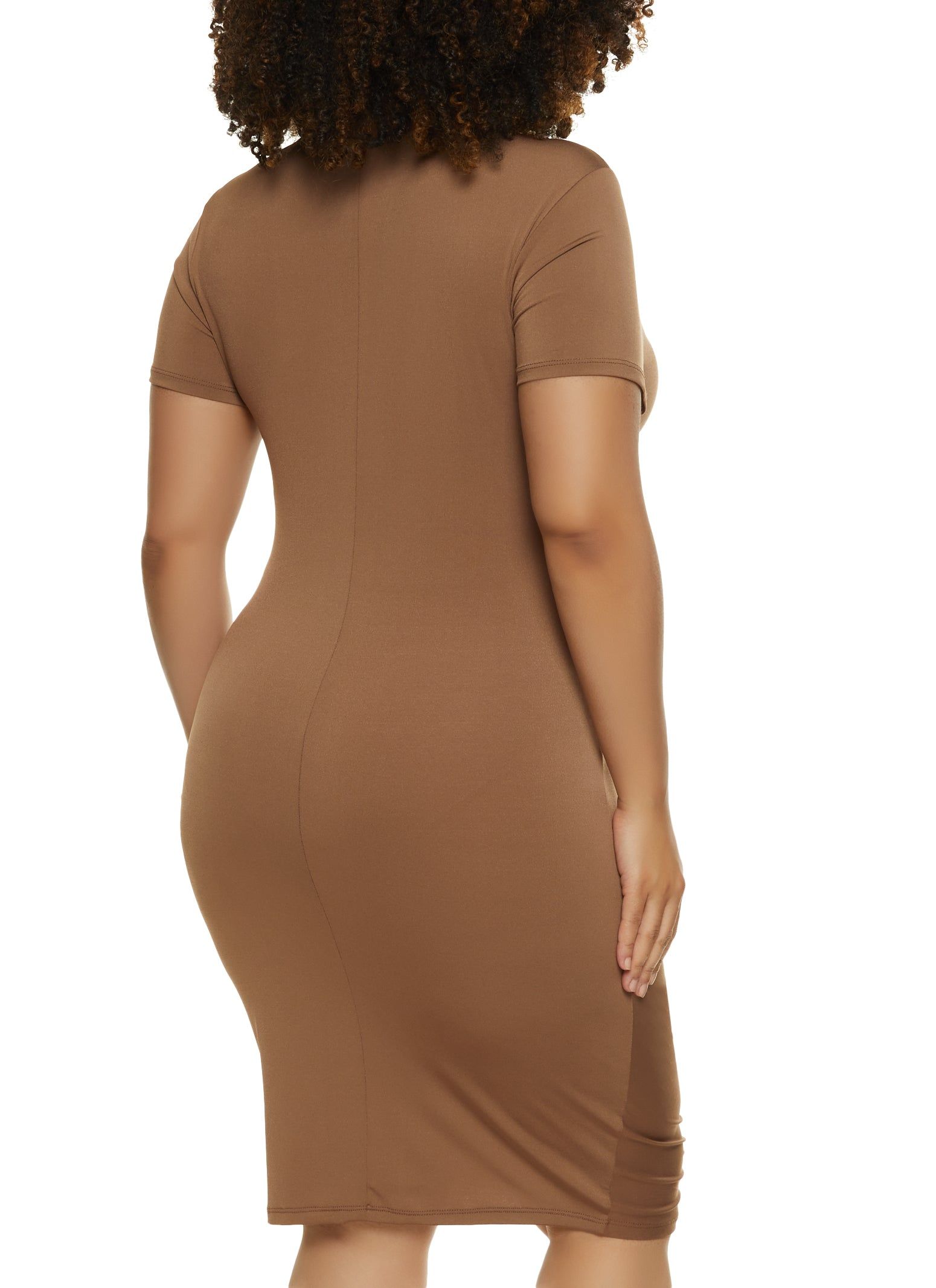 Plus Size Ruched Front Bodycon Dress sold by Rainbow product image thumbnail 3