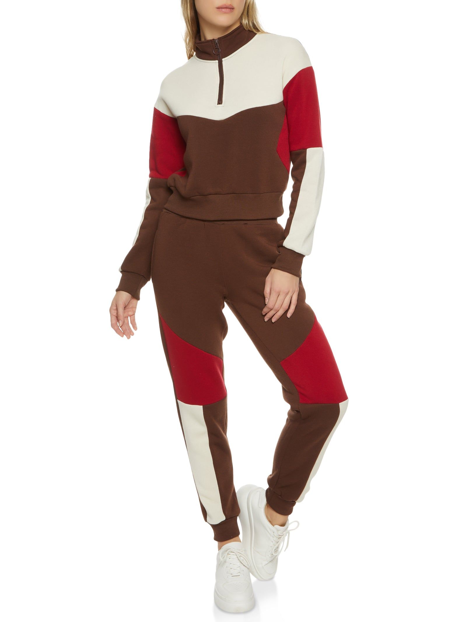 Color Block Zip Neck Sweatshirt sold by Rainbow product image thumbnail 2