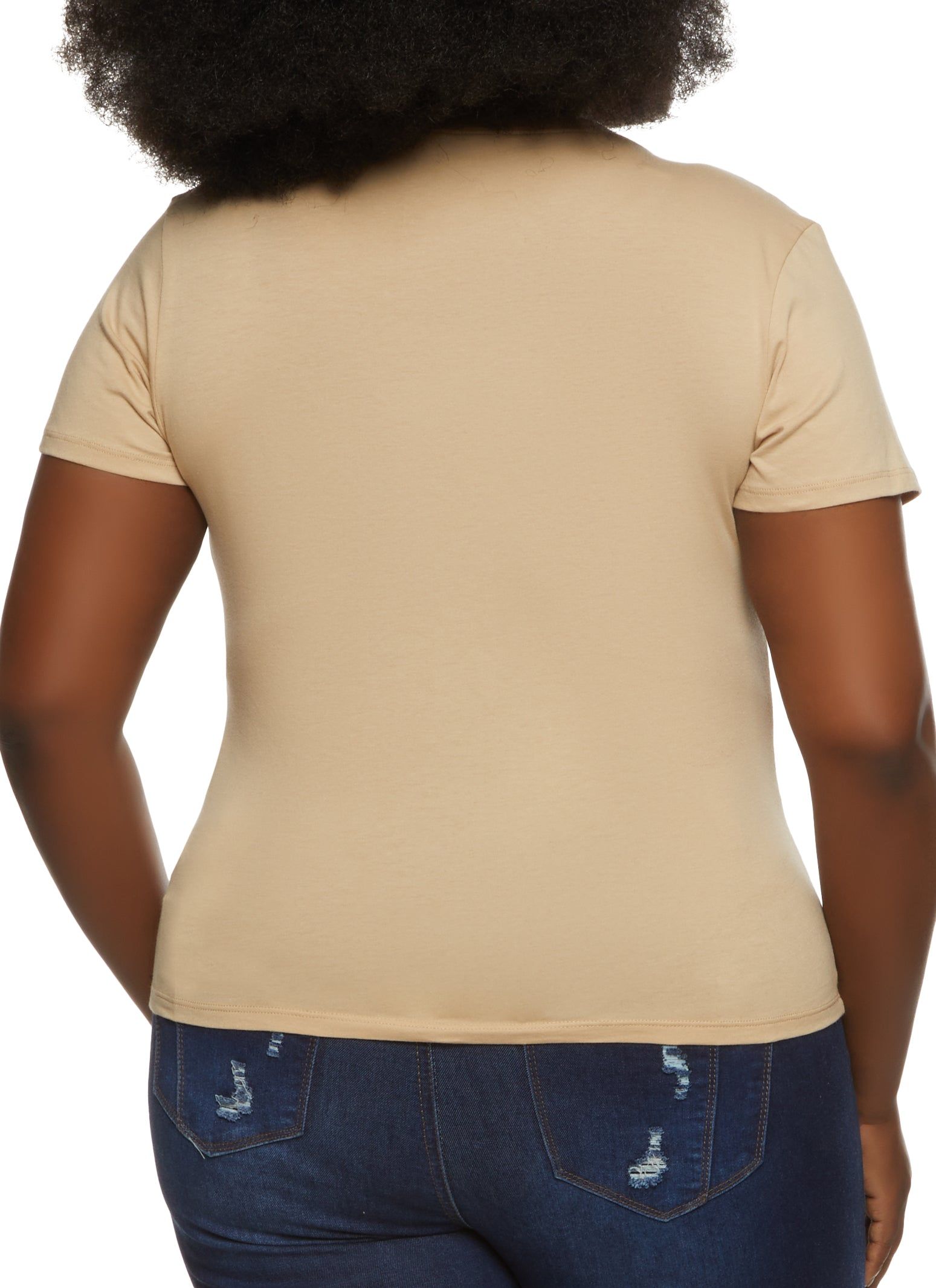 Plus Size Basic Crew Neck T Shirt sold by Rainbow product image thumbnail 2