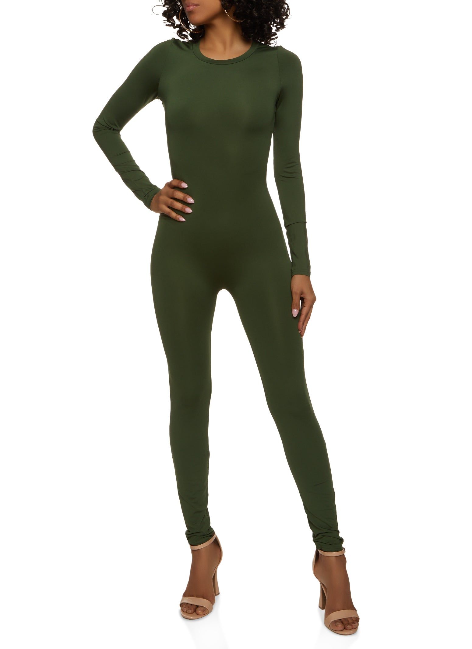 Zip Back Crew Neck Long Sleeve Catsuit sold by Rainbow