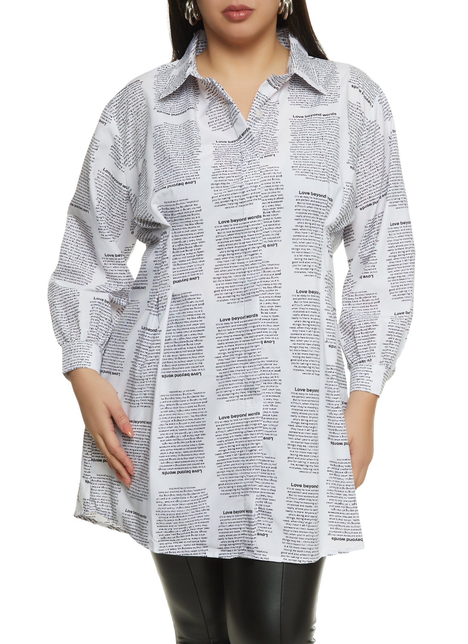 Plus Size Graphic Text Print Shirt Dress sold by Rainbow product image thumbnail 5