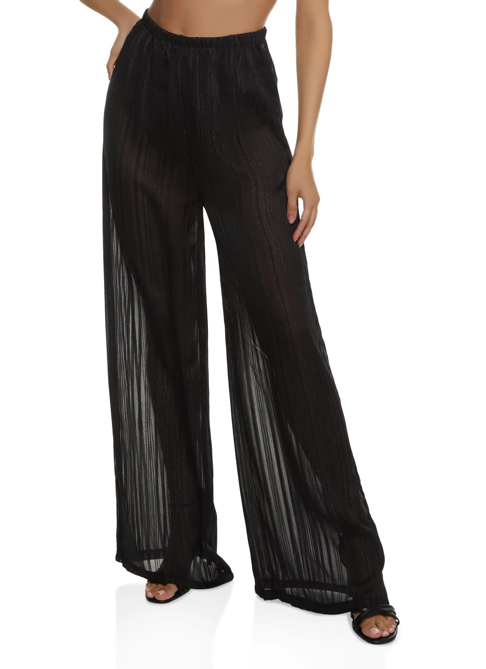 Lurex Shadow Stripe Palazzo Pants sold by Rainbow