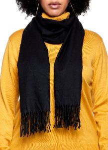 Solid Fringe Scarf sold by Rainbow