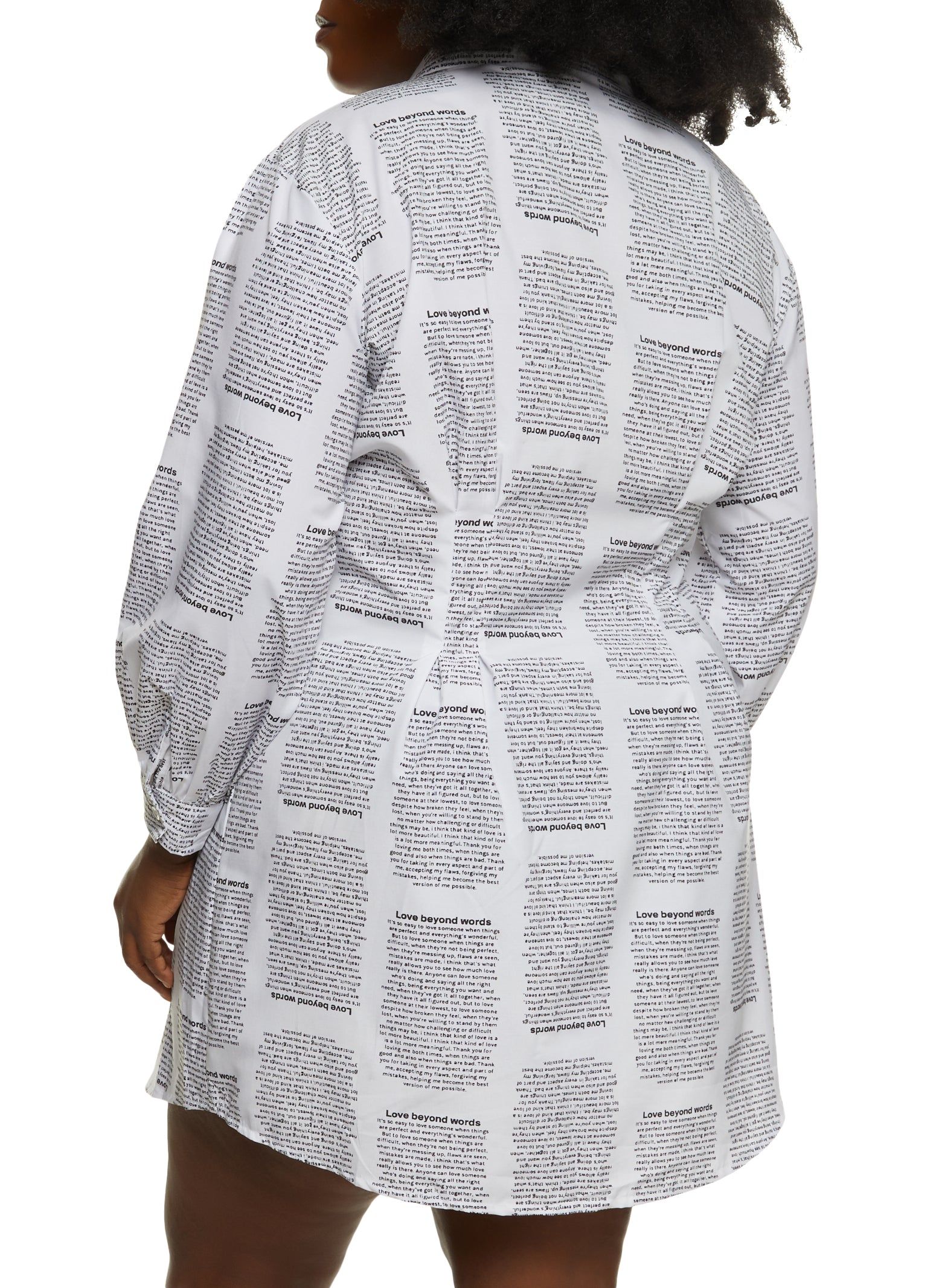 Plus Size Graphic Text Print Shirt Dress sold by Rainbow product image thumbnail 3