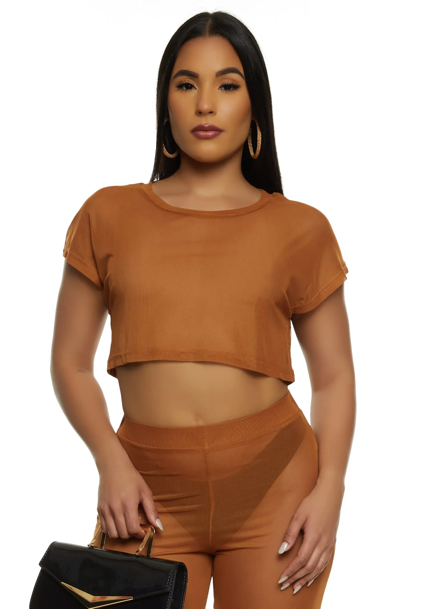 Daisy Sheer Mesh Crop Top sold by Rainbow