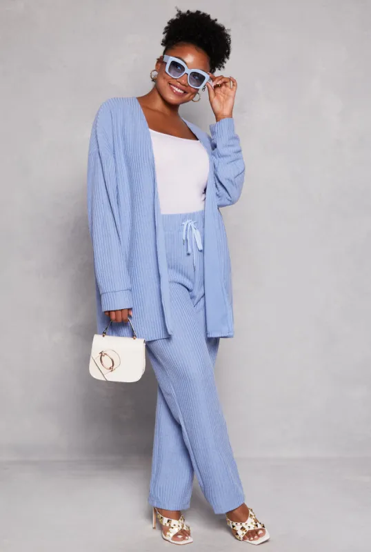 Plus Size Ribbed Knit Drawstring Pants sold by Rainbow
