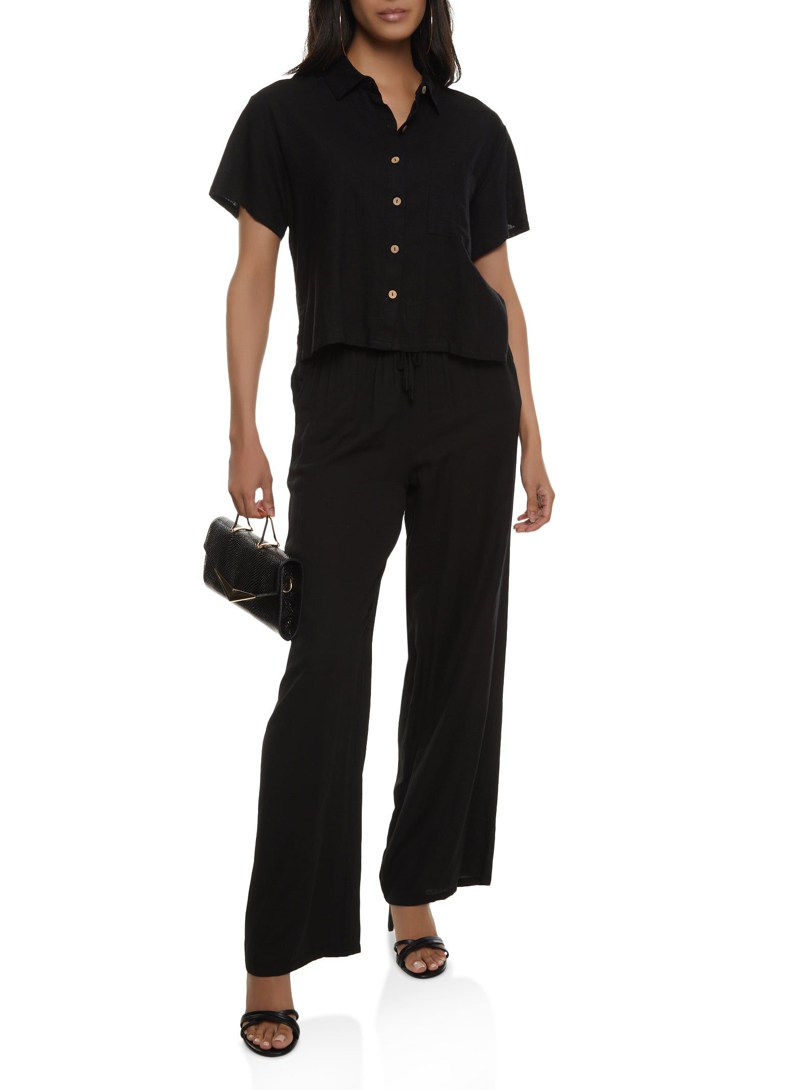 Linen Short Sleeve Button Front Shirt sold by Rainbow product image thumbnail 2