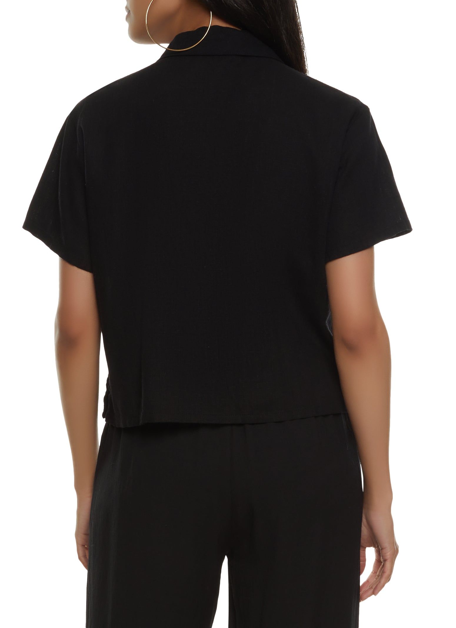 Linen Short Sleeve Button Front Shirt sold by Rainbow product image thumbnail 3