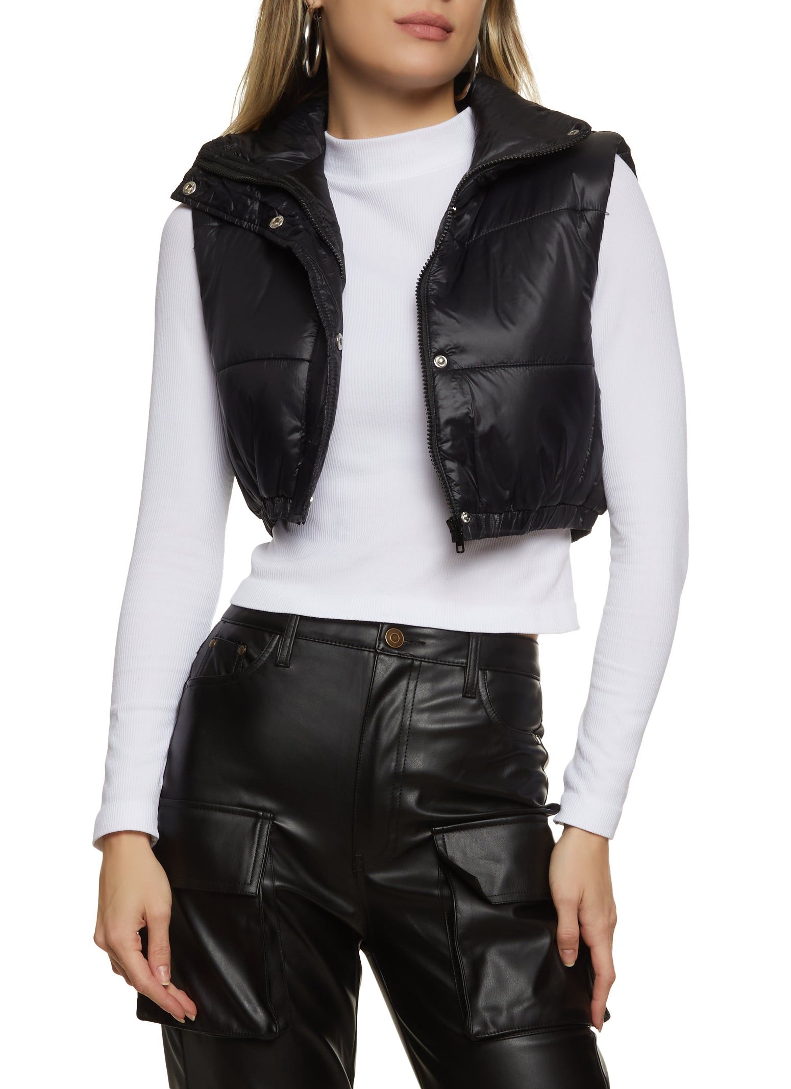 Cropped Puffer Vest sold by Rainbow