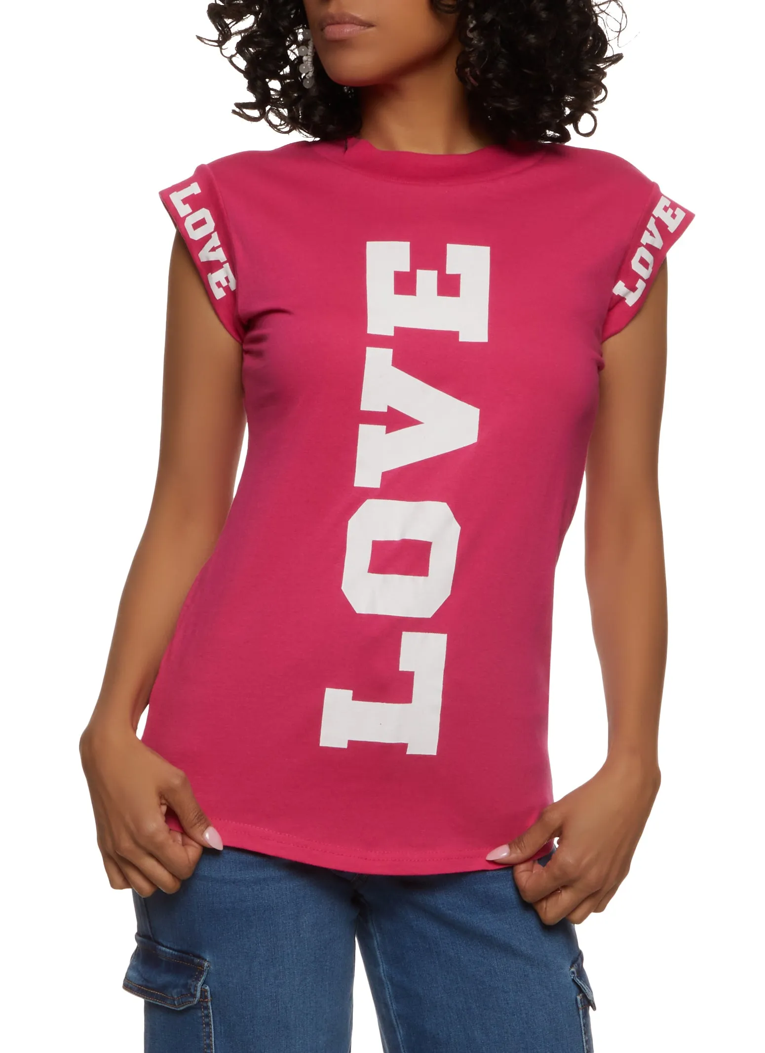 Love Cap Sleeve Graphic Tee sold by Rainbow