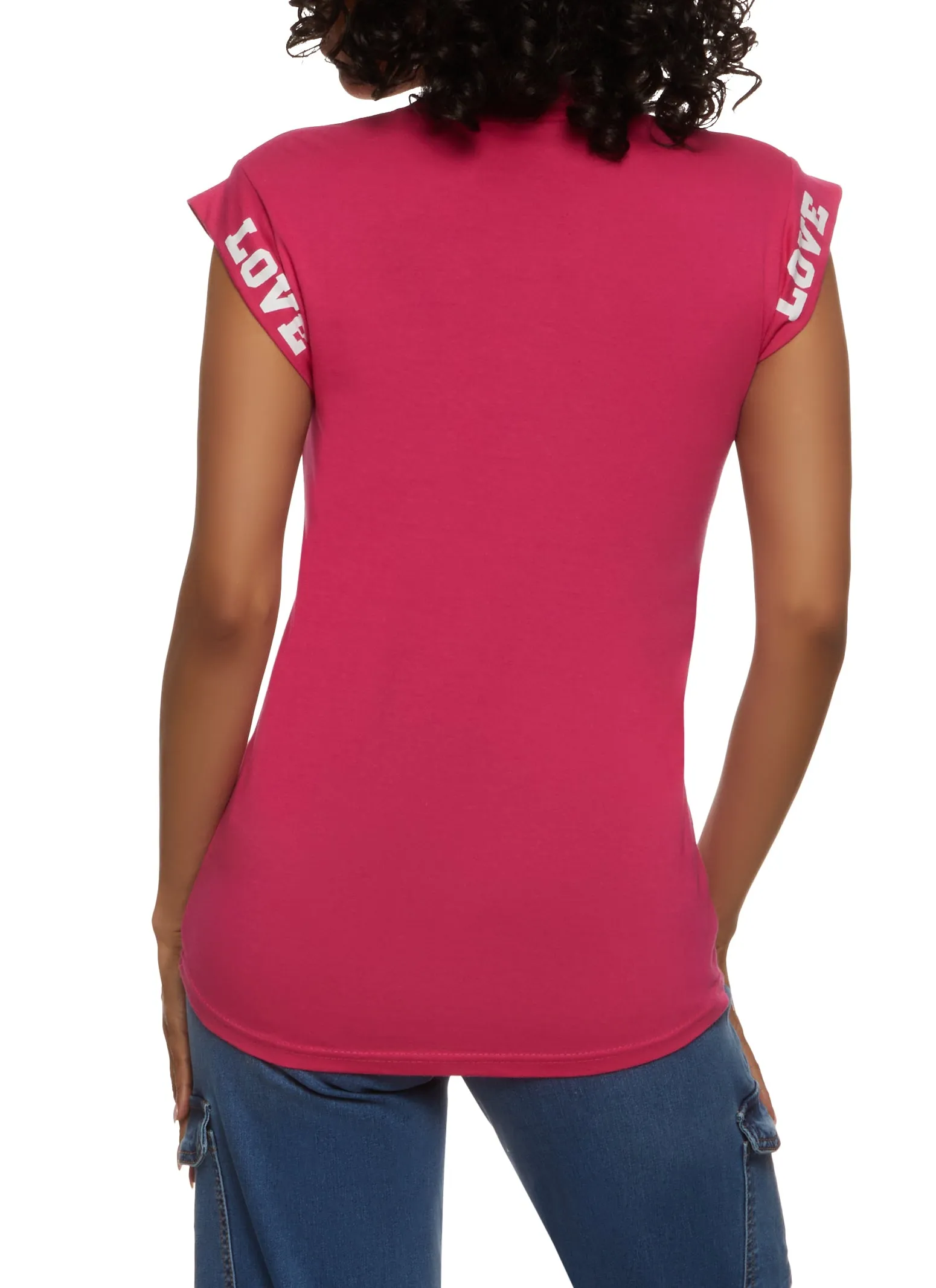 Love Cap Sleeve Graphic Tee sold by Rainbow product image thumbnail 2