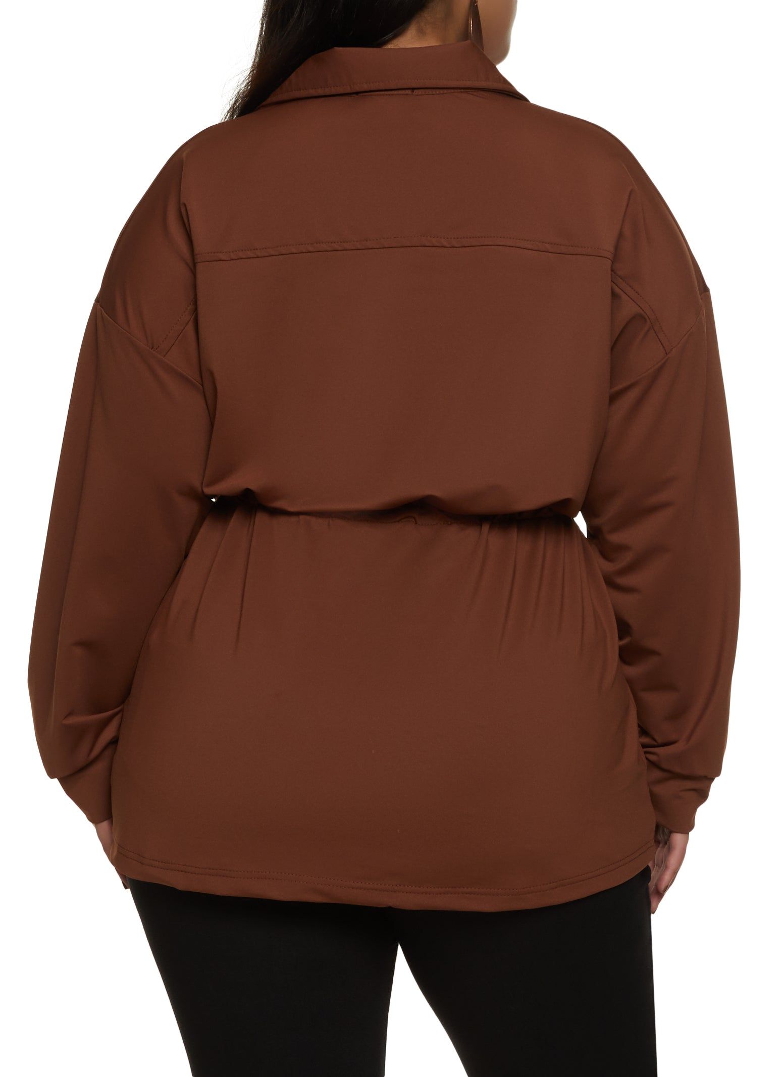 Plus Size Drawstring Waist Button Front Shirt sold by Rainbow product image thumbnail 2