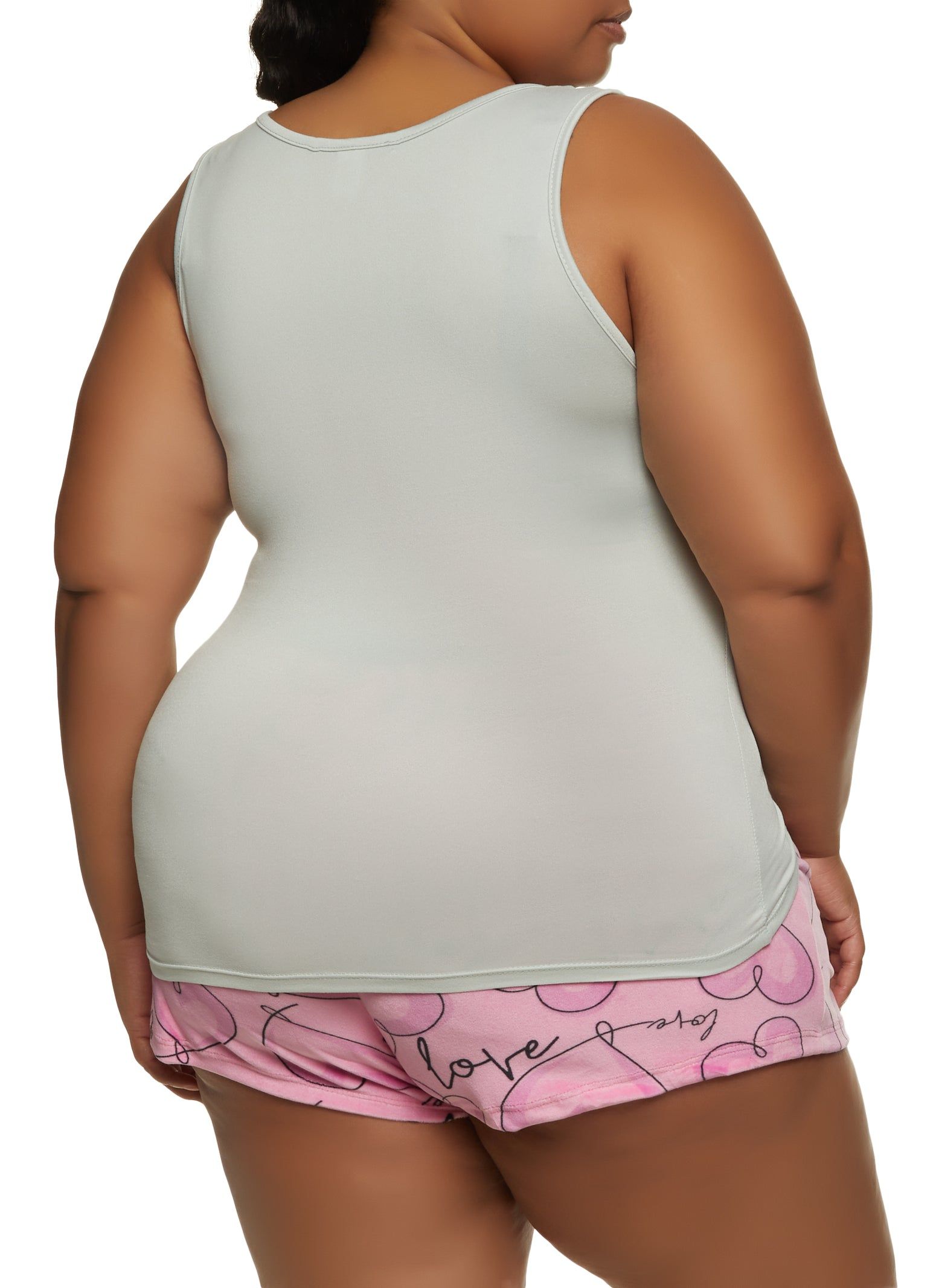 Plus Size Do All Things With Love Pajama Tank Top and Shorts sold by Rainbow product image thumbnail 2