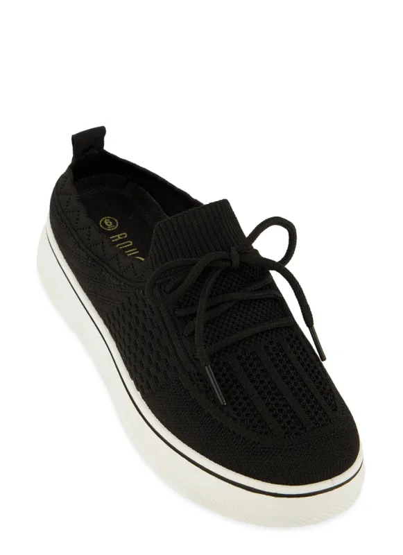 Textured Knit Platform Sneakers sold by Rainbow