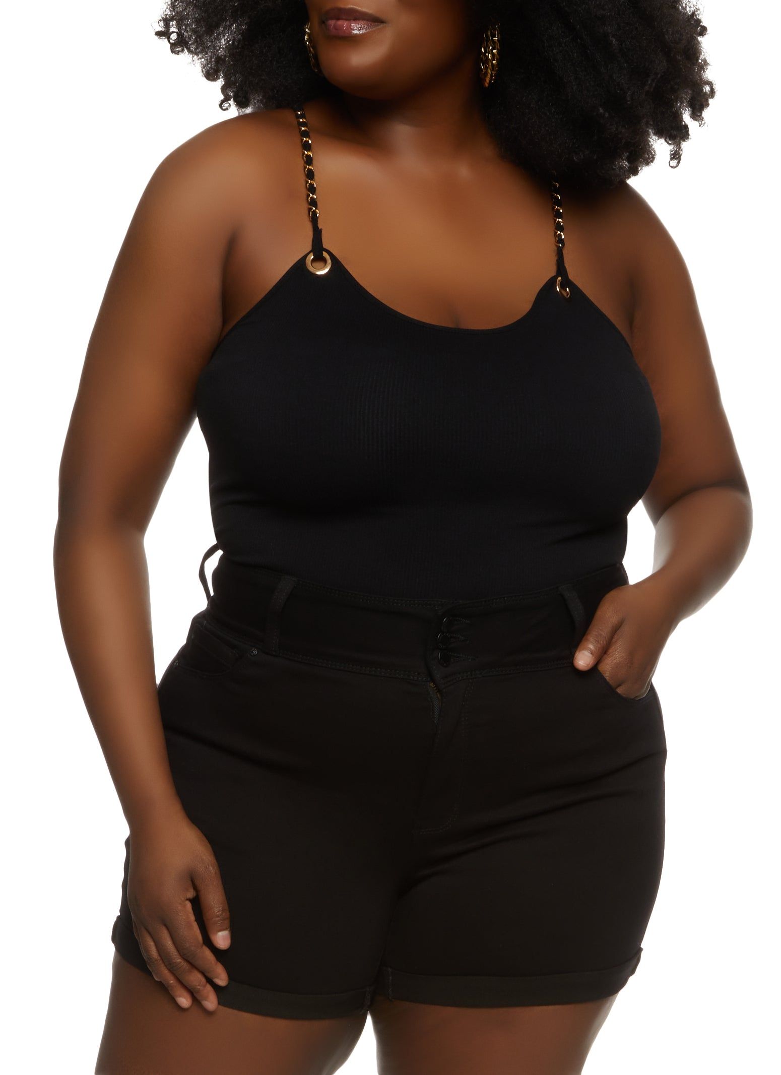 Plus Size Chain Strap Cami Bodysuit sold by Rainbow product image thumbnail 2