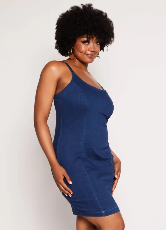 Plus Size Denim Zip Back Cami Dress sold by Rainbow
