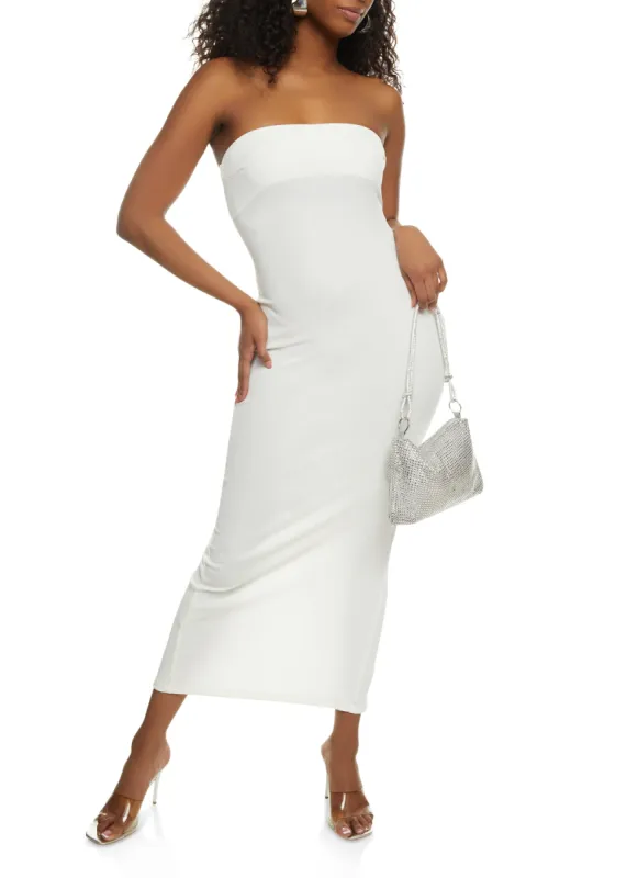 Haute Monde Back Slit Tube Maxi Dress sold by Rainbow