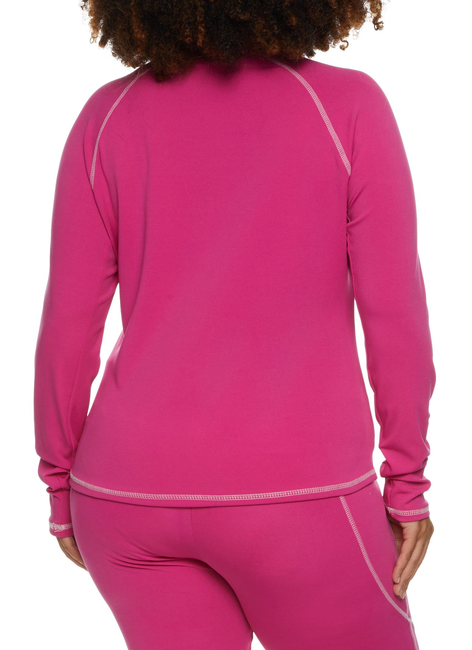 Plus Size Zip Front Contrast Stitch Track Jacket sold by Rainbow product image thumbnail 3