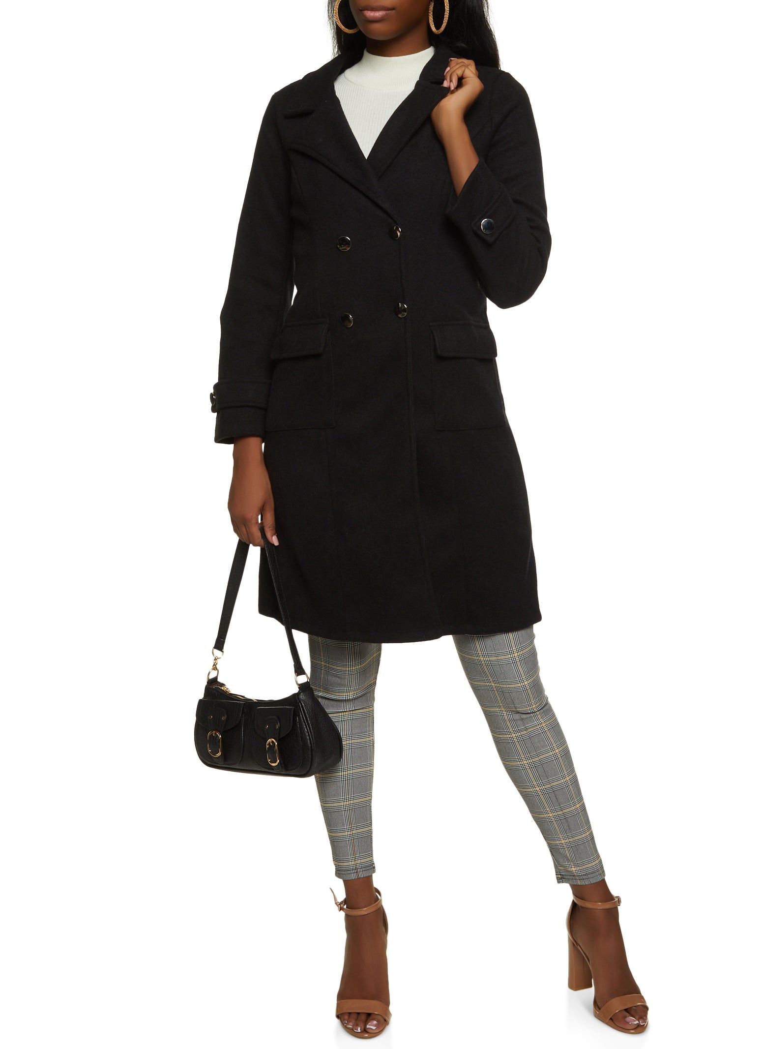 Button Detail Double Breasted Wool Coat sold by Rainbow product image thumbnail 2