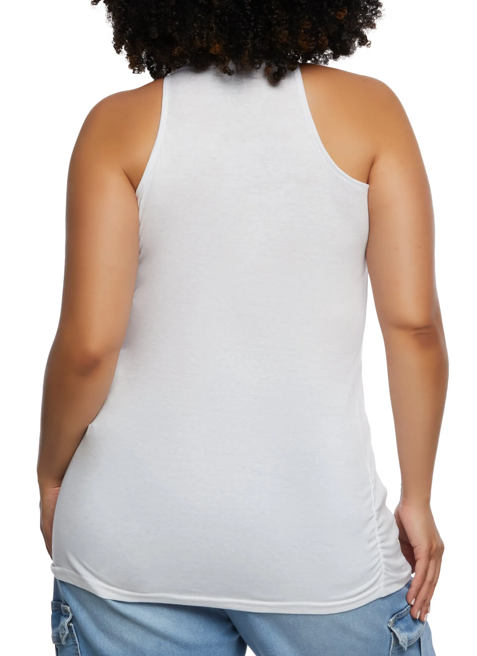 Plus Size High Neck Ruched Tank Top sold by Rainbow product image thumbnail 3