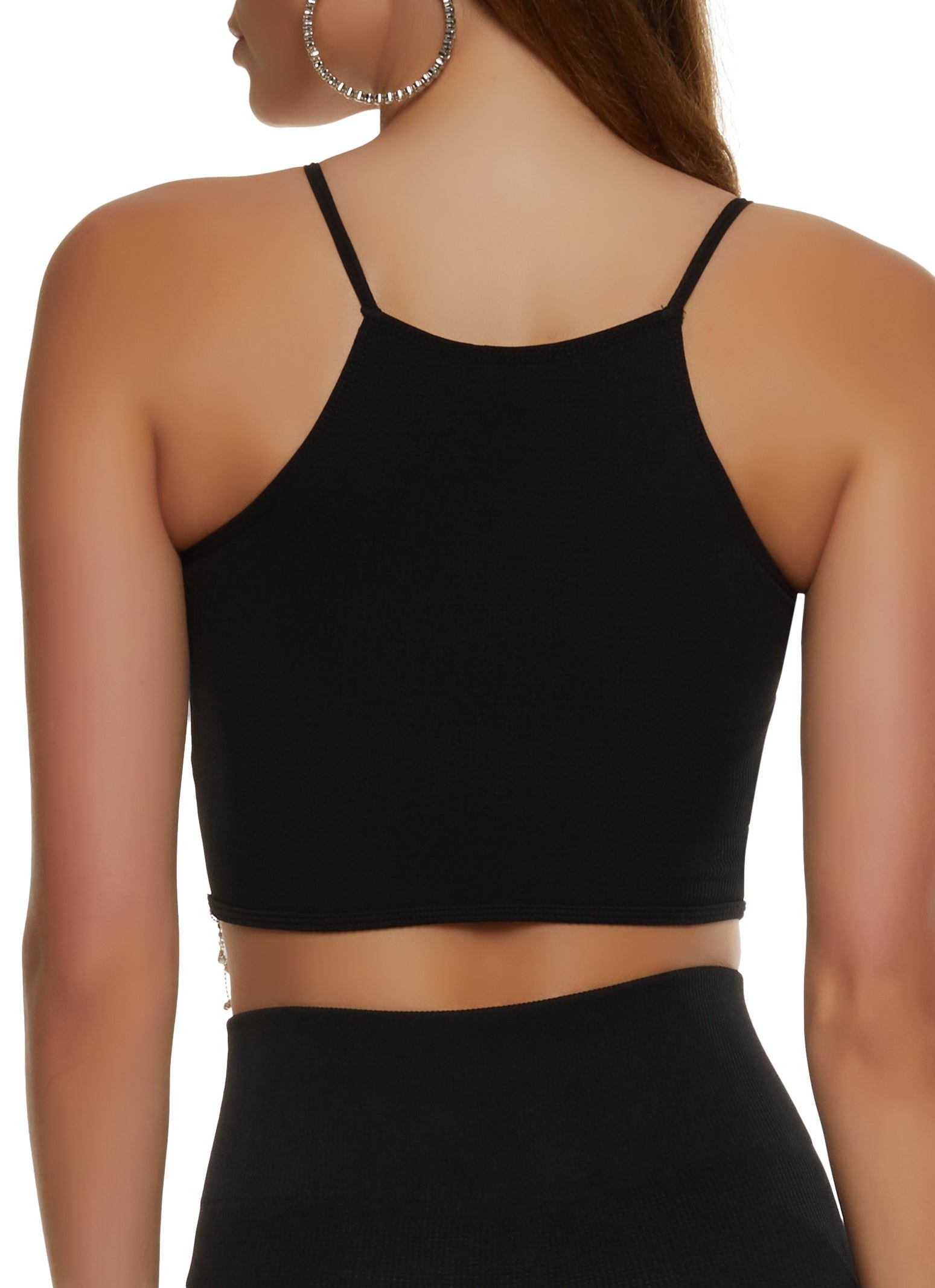 Rhinestone Fringe Cropped Cami sold by Rainbow product image thumbnail 3