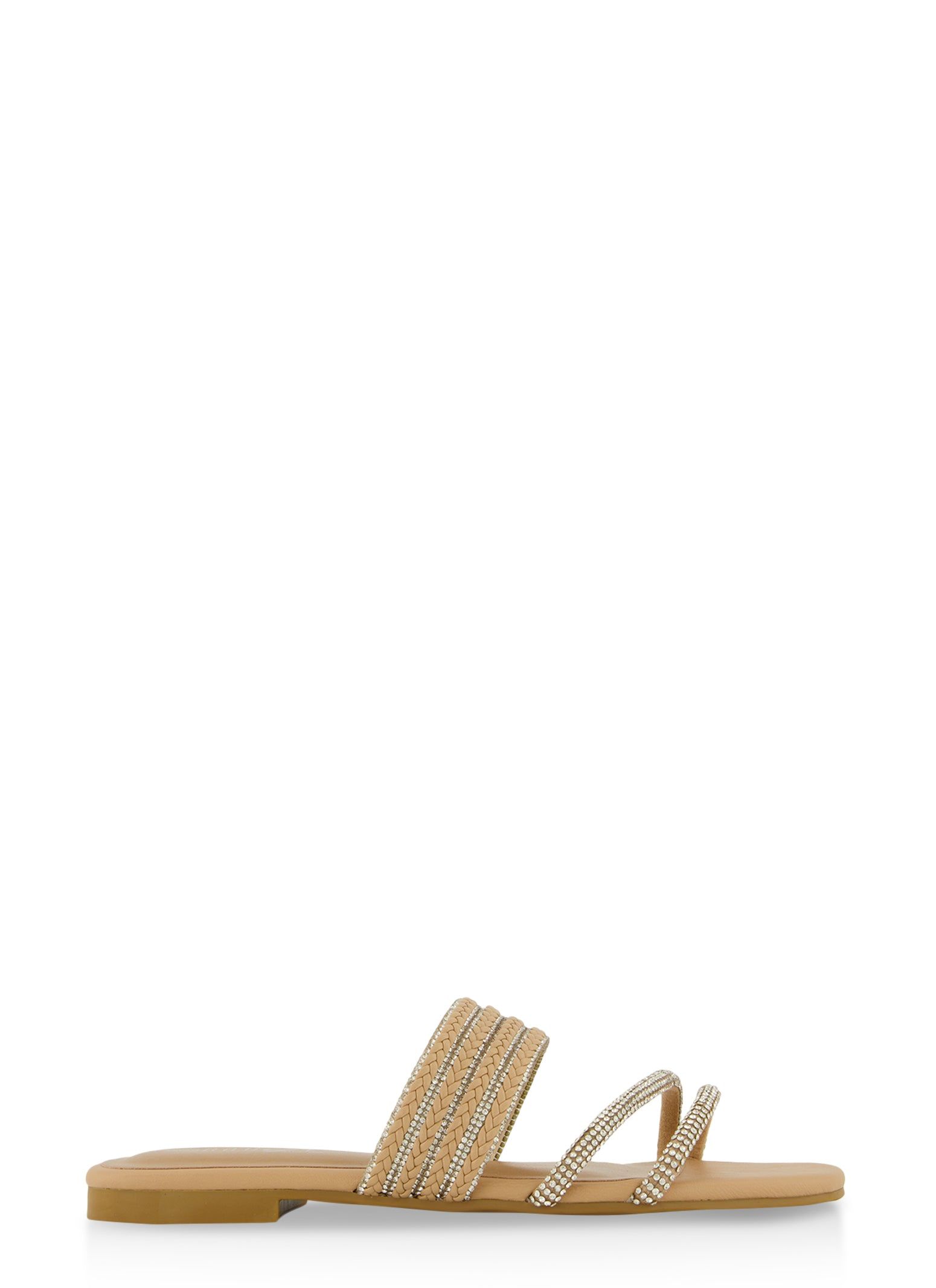 Rhinestone Braided Detail Band Slide Sandals sold by Rainbow product image thumbnail 2