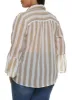 Plus Size Chiffon Bell Sleeve Striped Shirt sold by Rainbow