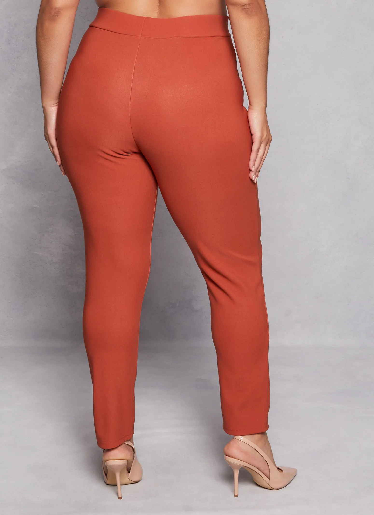 Plus Size Four Button Detail High Waist Pants sold by Rainbow product image thumbnail 3