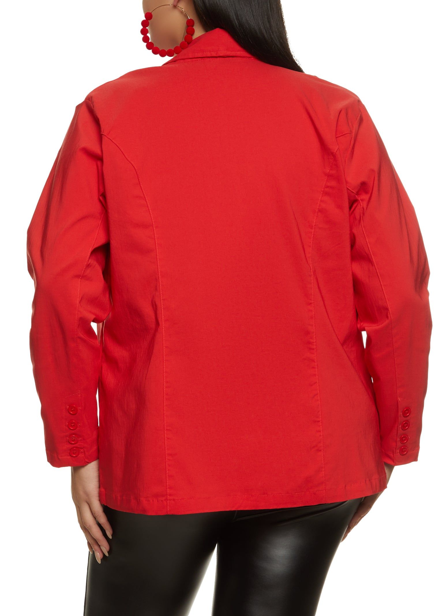Plus Size Button Detail Open Front Blazer sold by Rainbow product image thumbnail 2