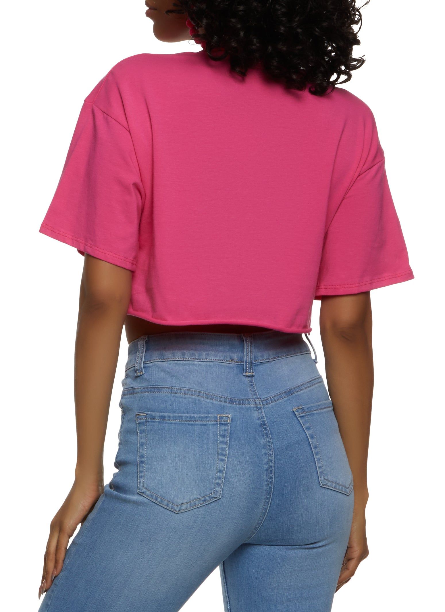 Yes Sequin Graphic Cropped Tee sold by Rainbow product image thumbnail 2