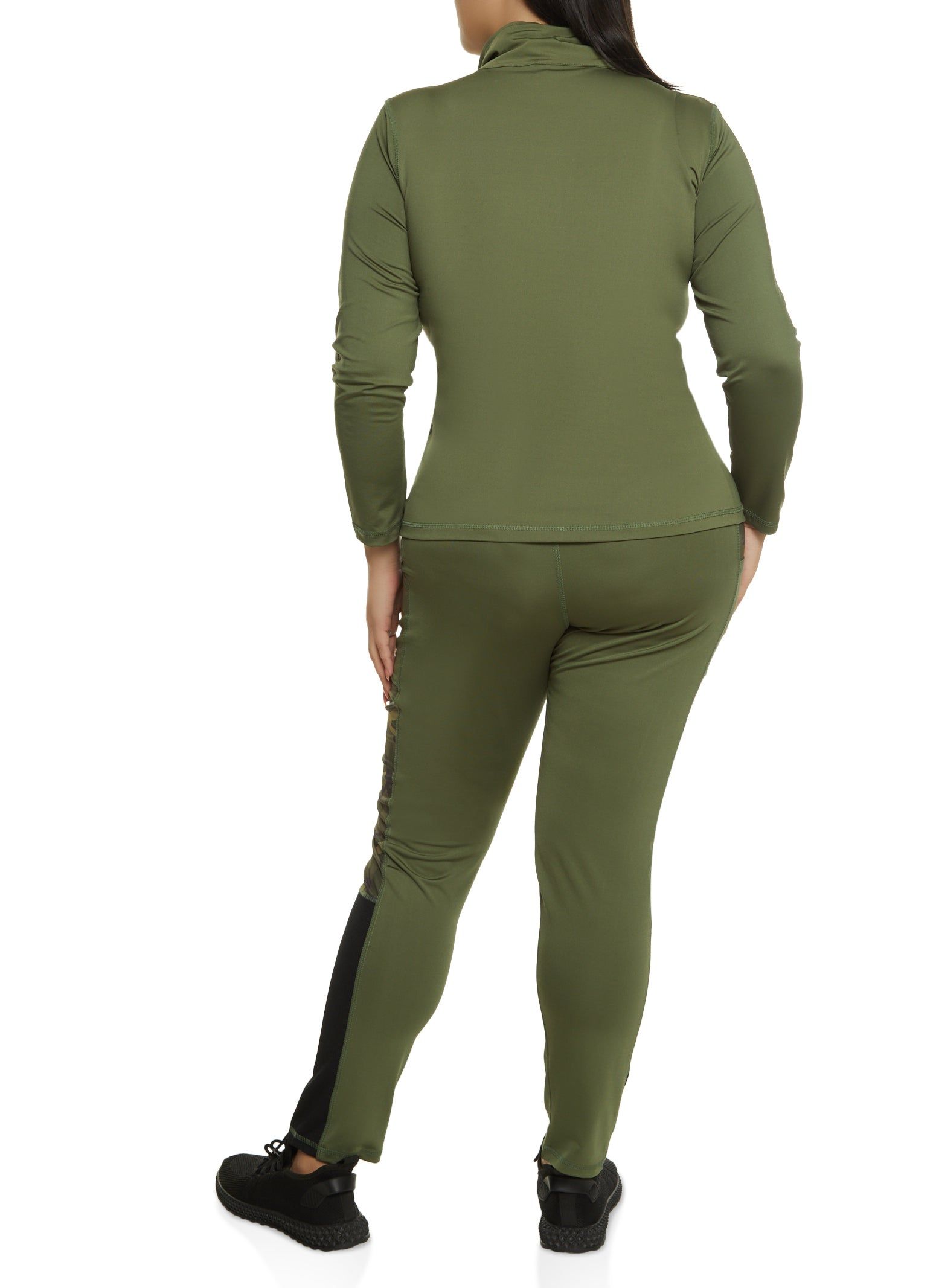 Plus Size Camo Detail Zip Front Track Jacket sold by Rainbow product image thumbnail 4