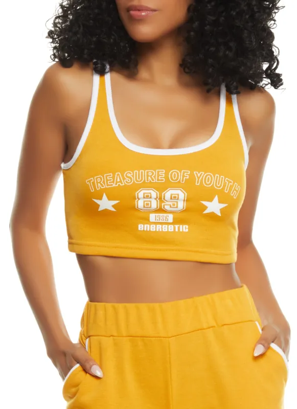 Treasure Of Youth 89 Cropped Graphic Tank Top sold by Rainbow