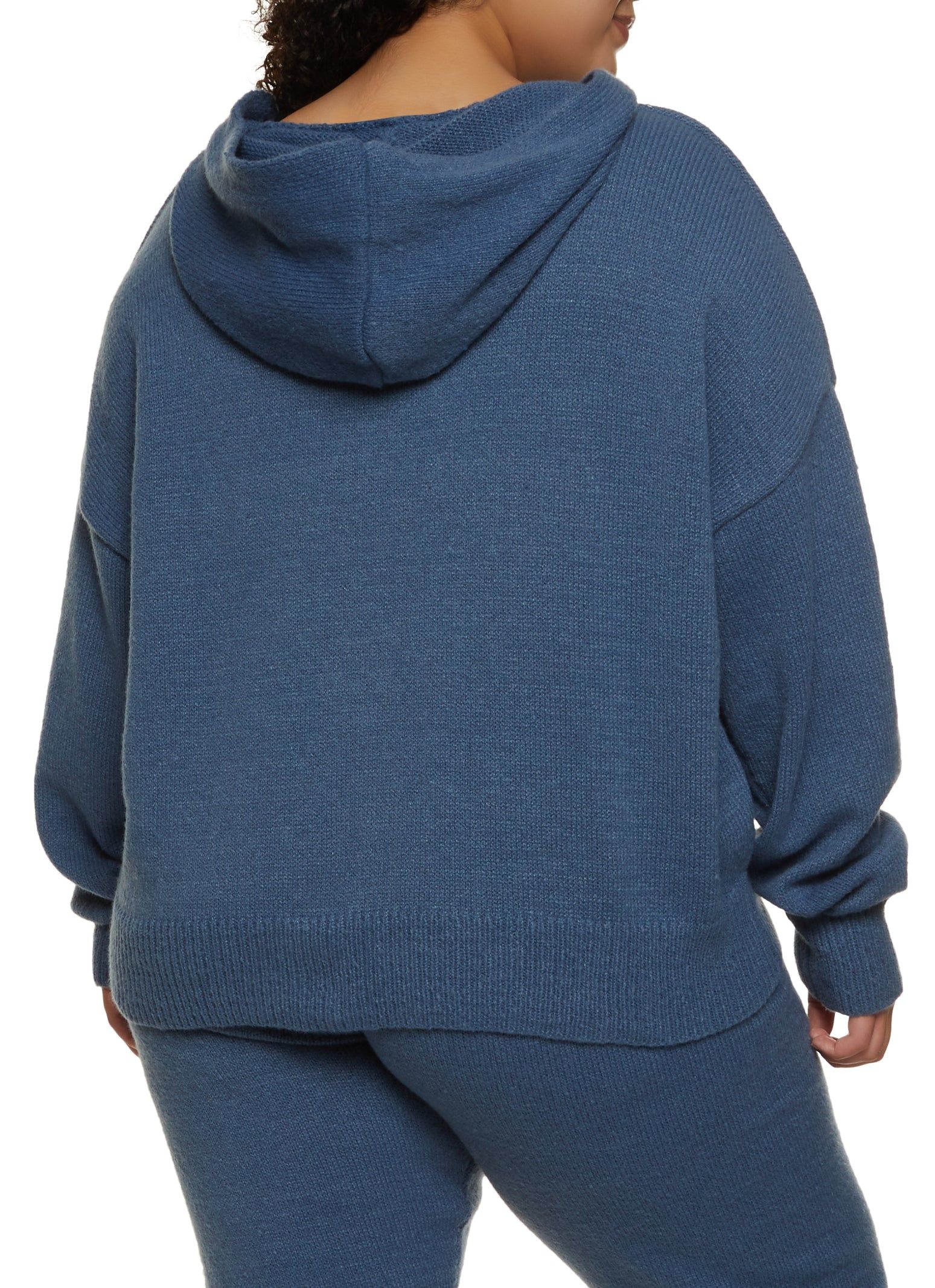 Plus Size Knit Pullover Hoodie sold by Rainbow product image thumbnail 3