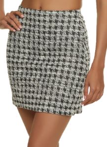 Tweed Patterned Mini Skirt sold by Rainbow