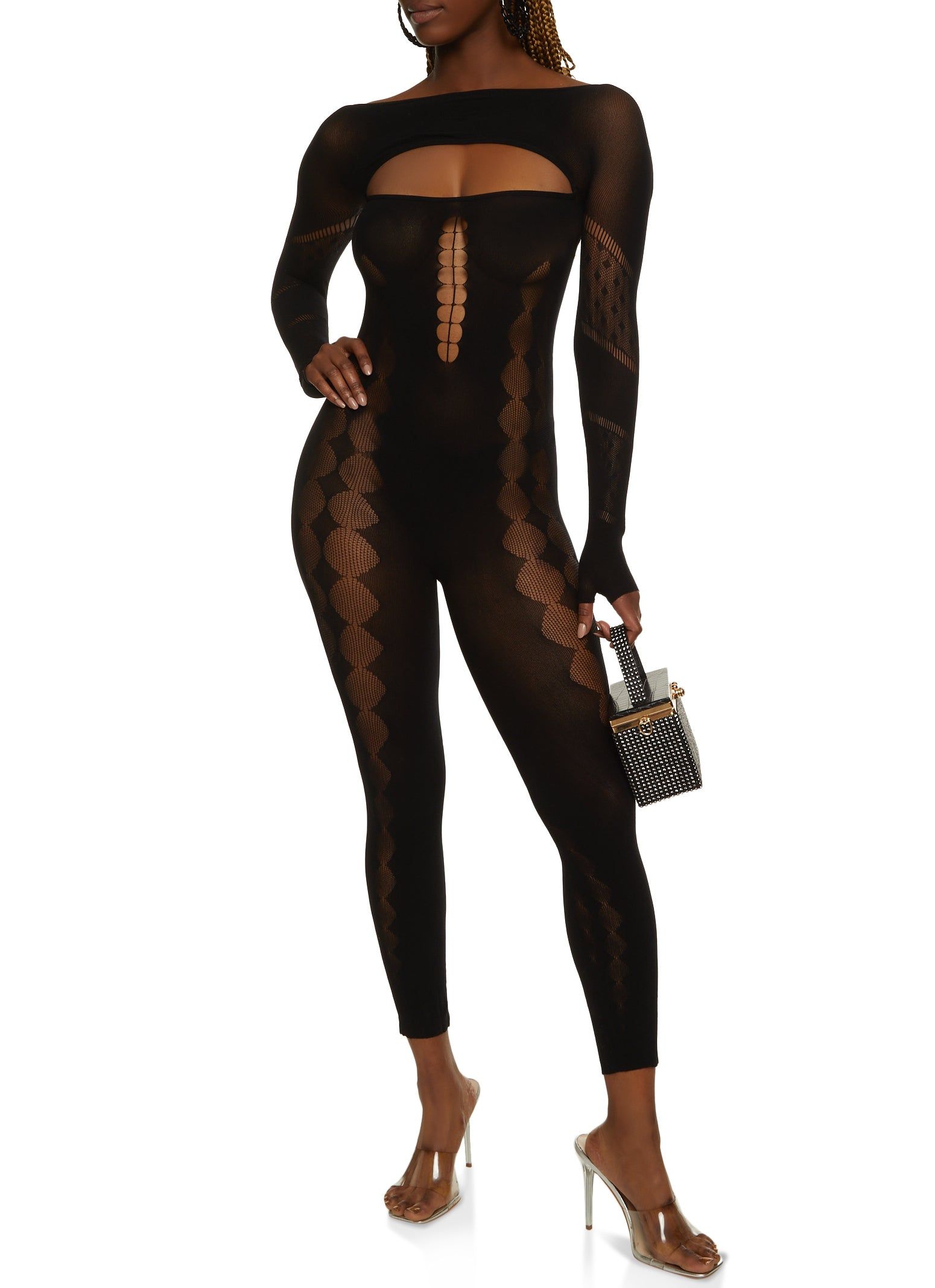 Sheer Seamless Cut Out Jumpsuit sold by Rainbow