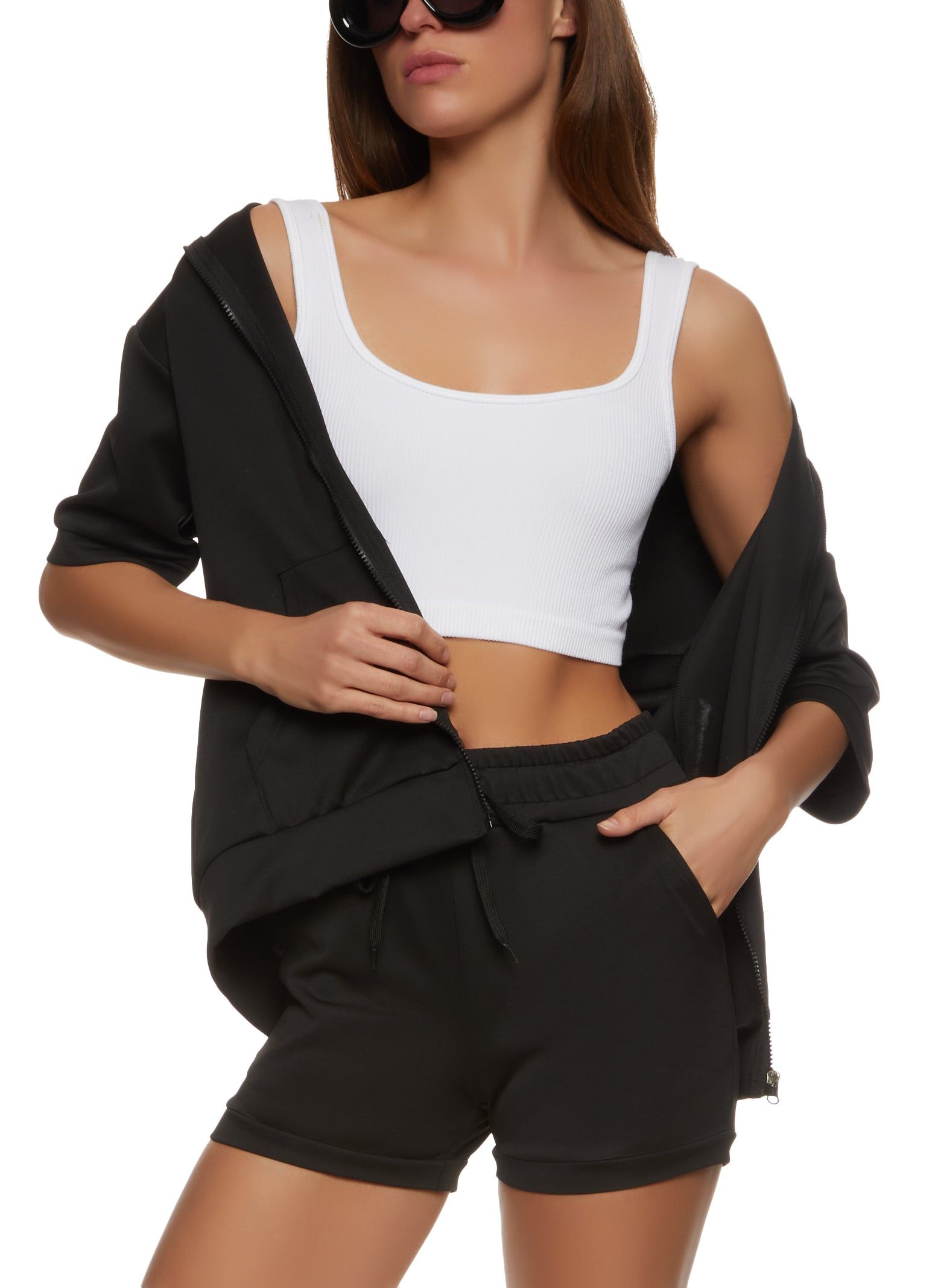 Short Sleeve Zip Up Hoodie sold by Rainbow