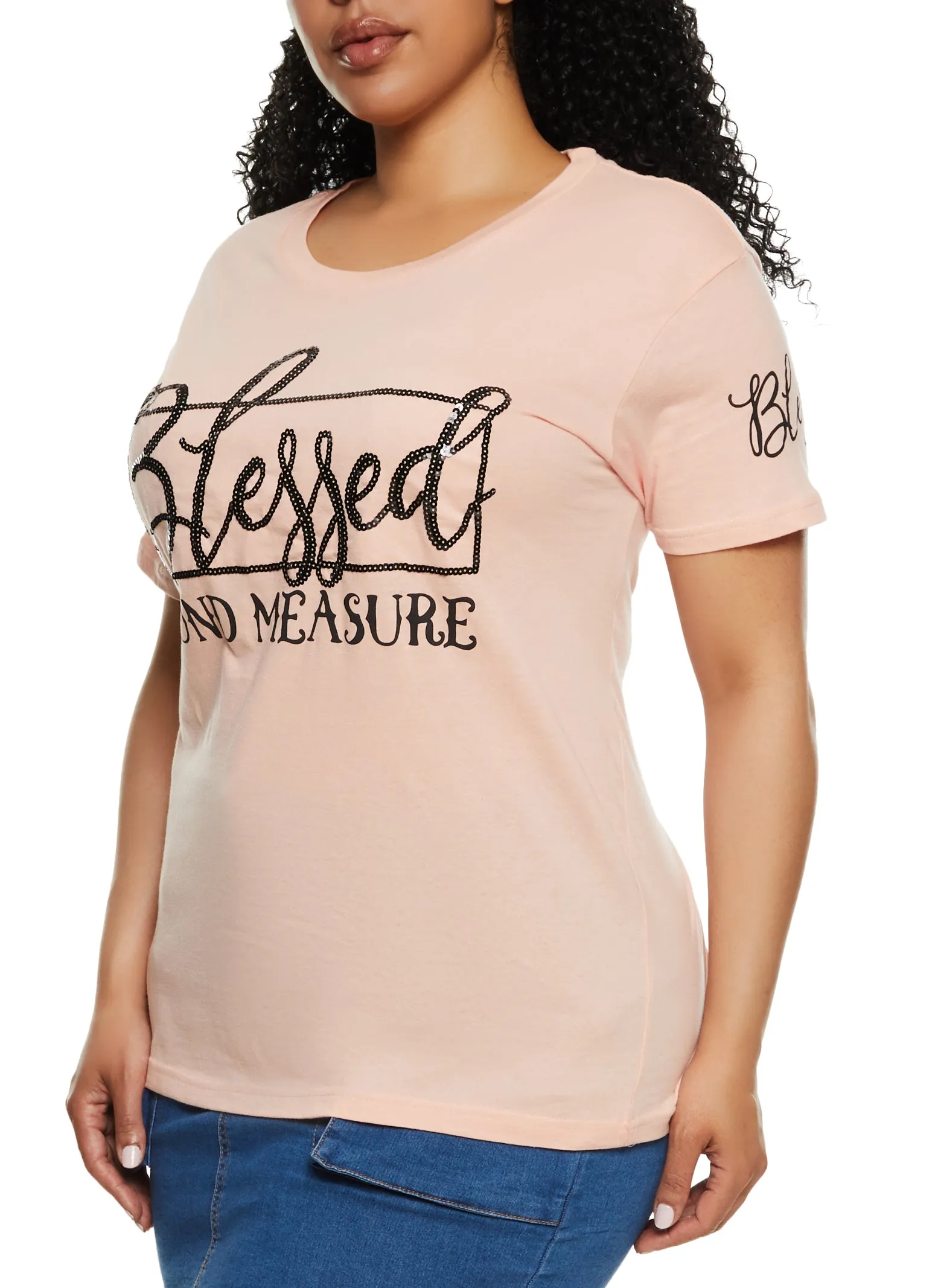 Plus Size Sequin Blessed Beyond Measure Tee sold by Rainbow product image thumbnail 2