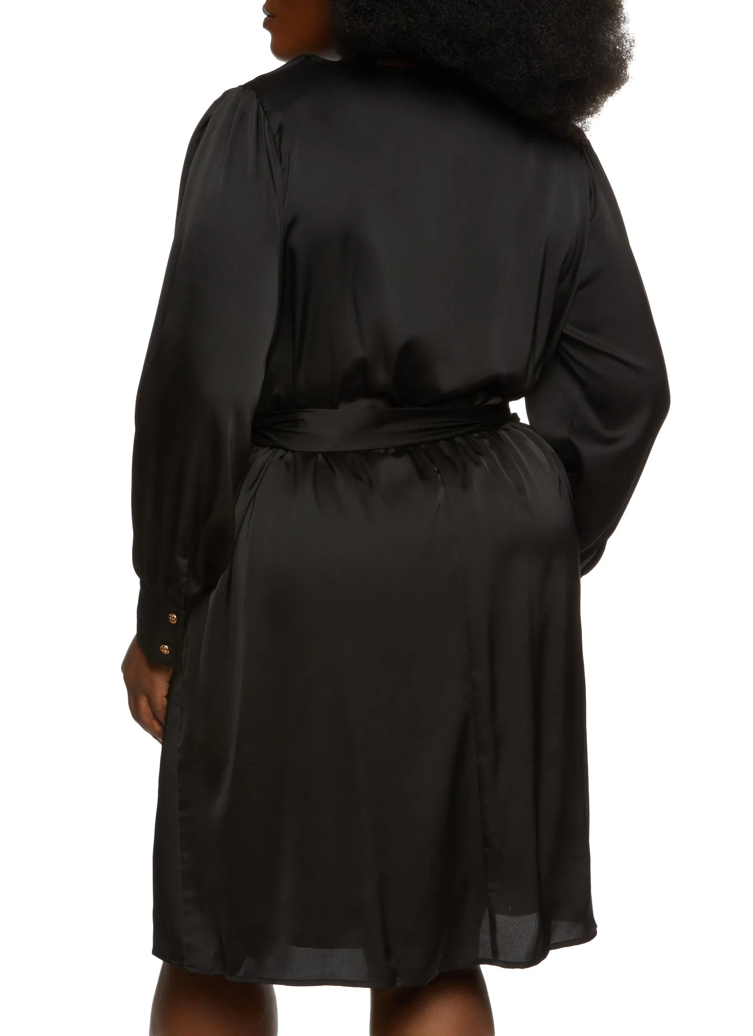 Plus Size Haute Monde Satin Tie Waist Wrap Dress sold by Rainbow product image thumbnail 3