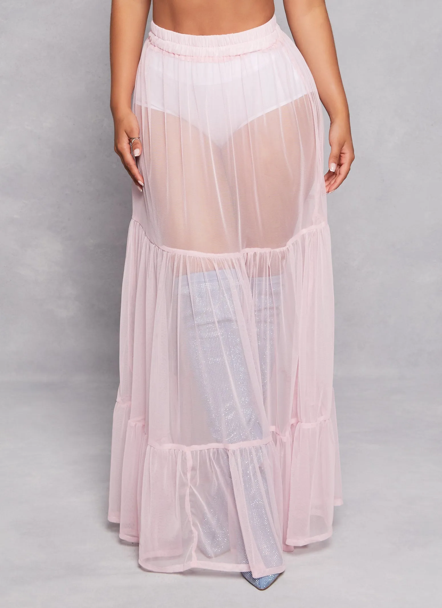 Mesh Tiered Maxi Skirt sold by Rainbow product image thumbnail 2