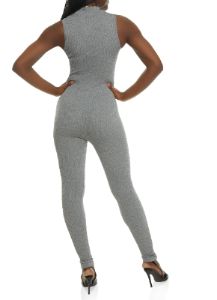 Mock Neck Zip Front Sleeveless Catsuit sold by Rainbow