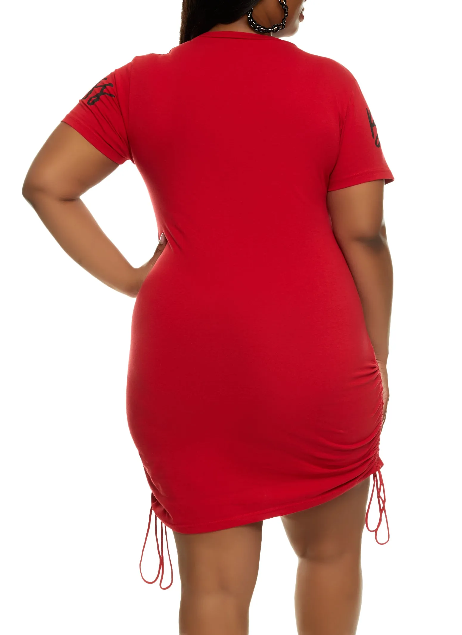 Plus Size Boss Graphic Ruched Shirt Dress sold by Rainbow product image thumbnail 3