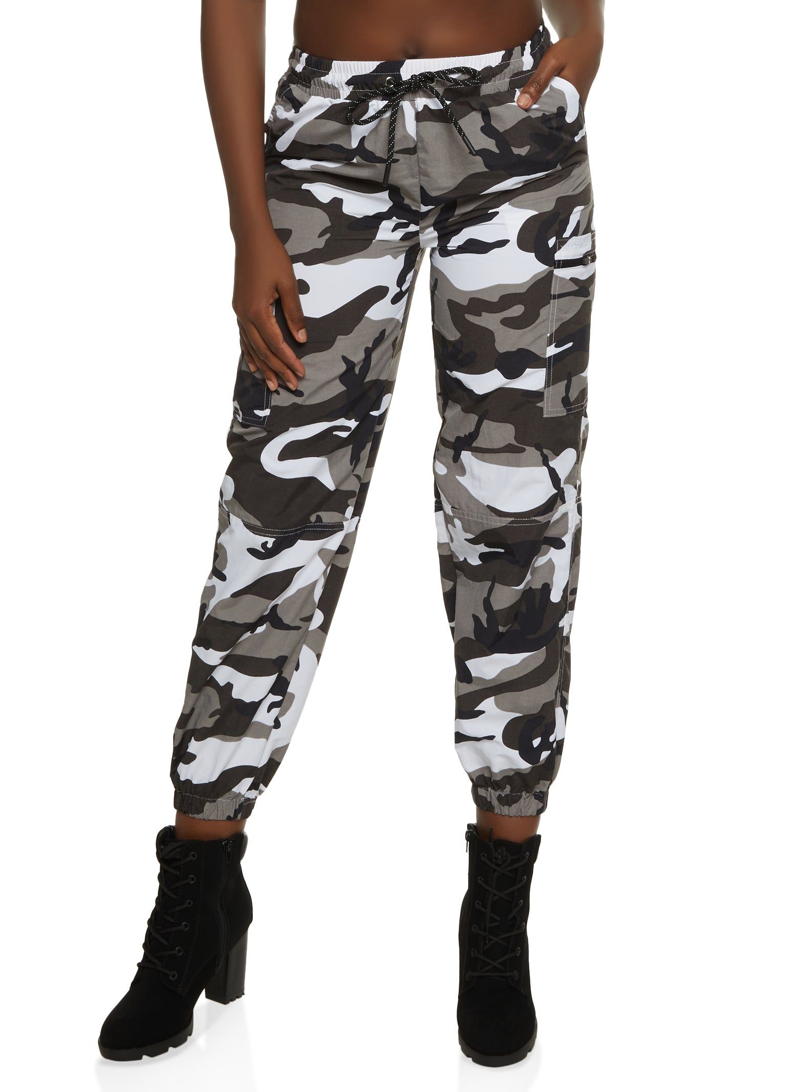 Nylon Side Zip Pocket Joggers sold by Rainbow