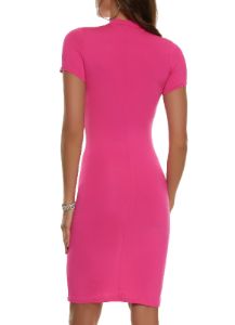 Short Sleeve Mock Neck Mini Dress sold by Rainbow