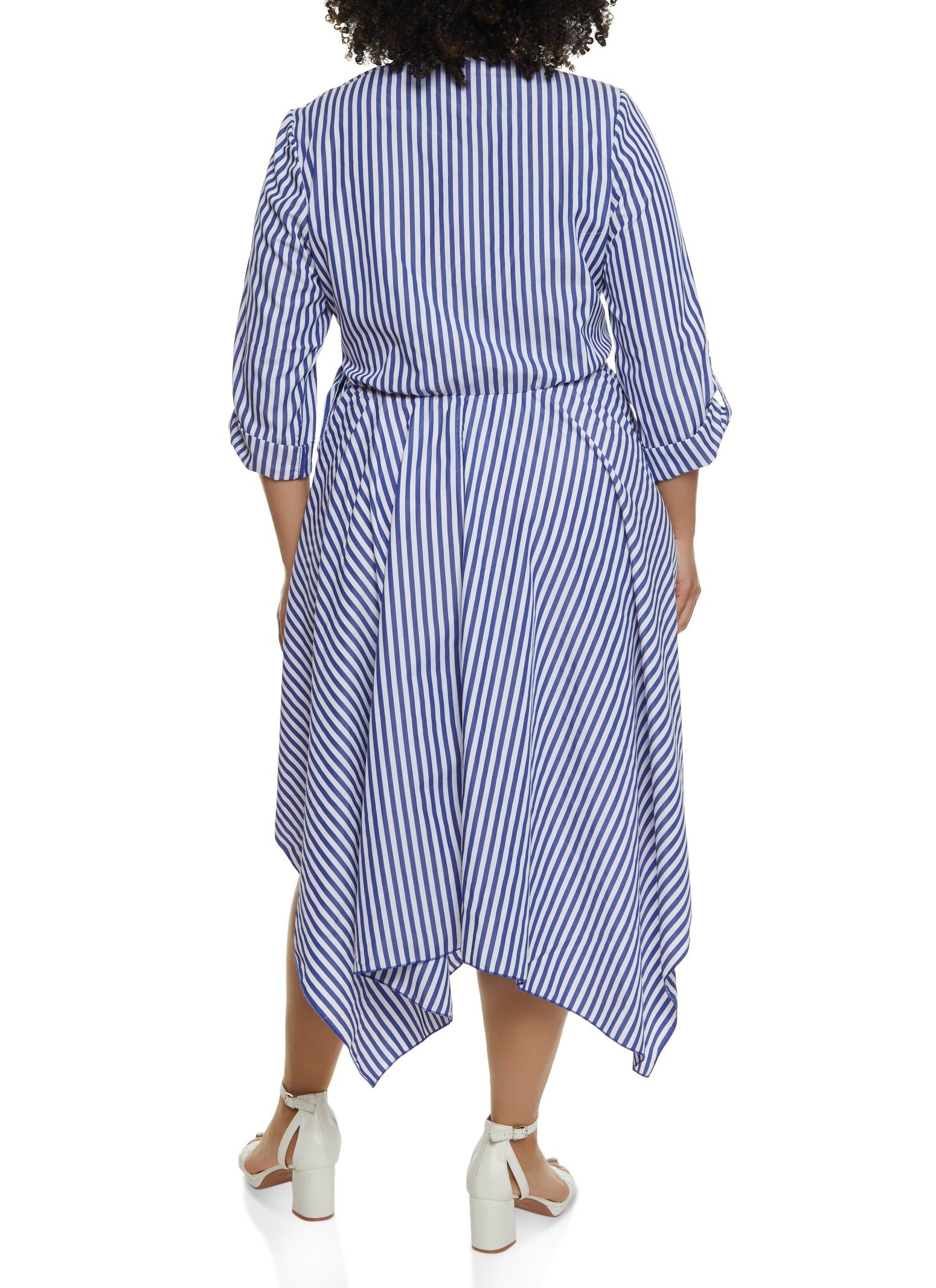 Plus Size Striped Side Tie Faux Wrap Dress sold by Rainbow product image thumbnail 3