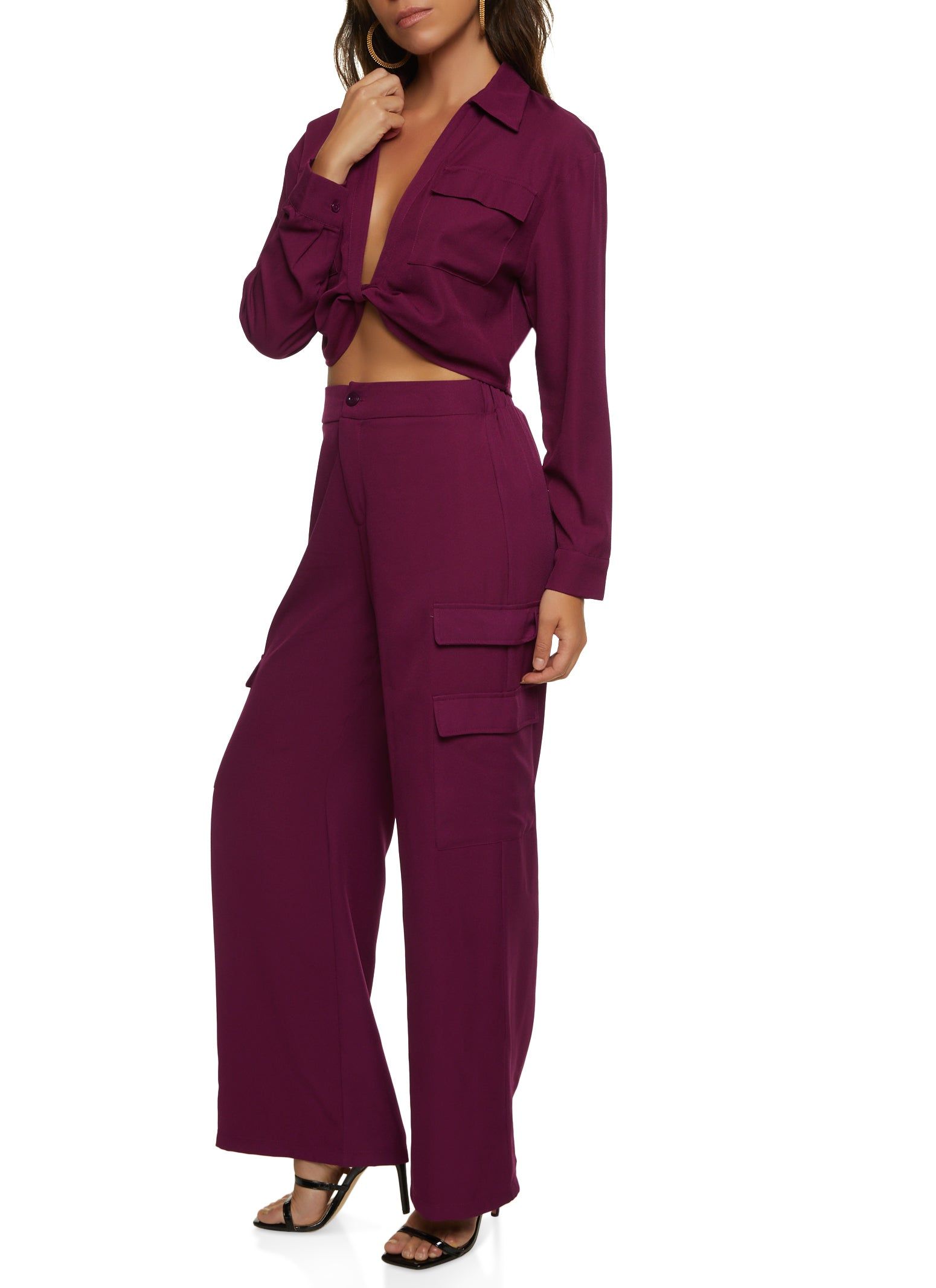 Pocket Detail Twist Front Crop Top sold by Rainbow product image thumbnail 2