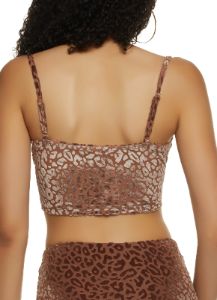 Leopard Velvet Burnout Bustier Top sold by Rainbow