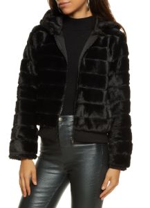 Faux Fur Hooded Jacket sold by Rainbow