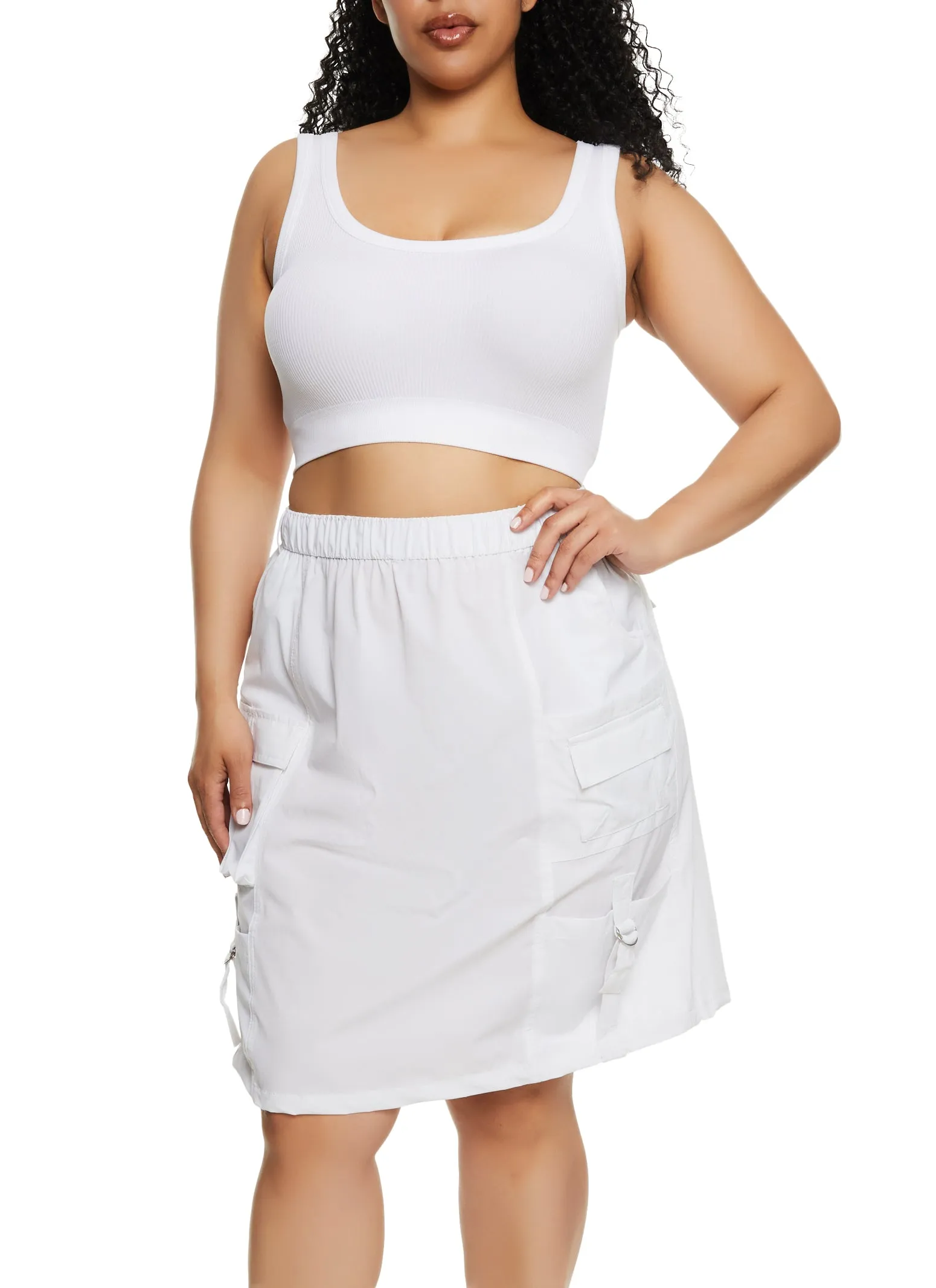 Plus Size Strappy Detail Cargo Skirt sold by Rainbow